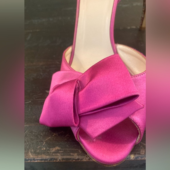 Women's Kate Spade New York Hot Pink Peep Toe Pumps With Glitter Heel Size 7.5 - Picture 7 of 15